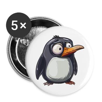 Le look mignon du pingouin attire les regards - Lot de 5 grands badges (56 mm) - blanc - Devant