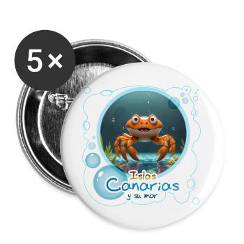 Krebs - Buttons groß 56 mm (5er Pack) - Weiß - Vorne