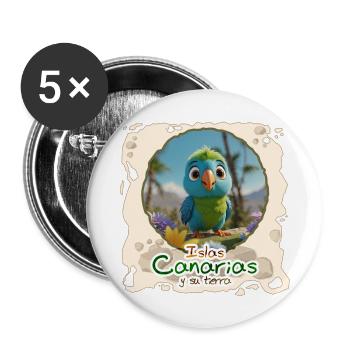Sittich - Buttons groß 56 mm (5er Pack) - Weiß - Vorne