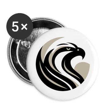 Stylized Eagle Head - Buttons large 2.2''/56 mm (5-pack) - white - Front