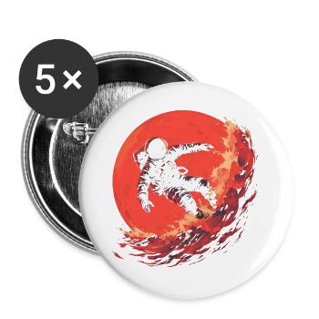 Astronaut Surfer - Buttons groß 56 mm (5er Pack) - Weiß - Vorne