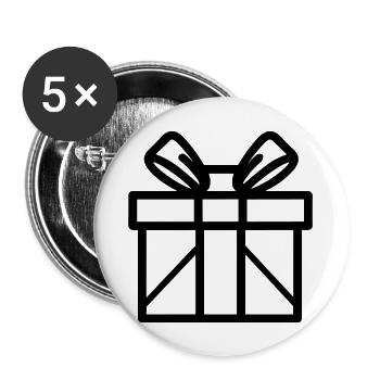 Kleine Geschenkbox - Buttons groß 56 mm (5er Pack) - Weiß - Vorne