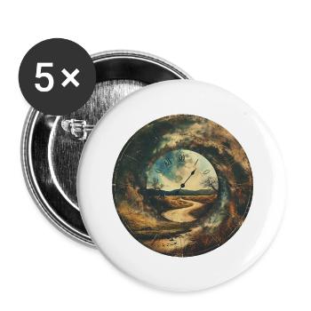 Heure - Lot de 5 grands badges (56 mm) - blanc - Devant