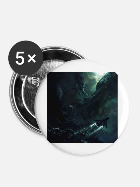 Dunkler Raum - Buttons groß 56 mm (5er Pack) - Weiß