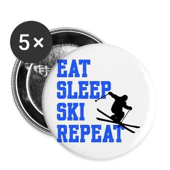 Skiing Snowboard Winter Sports Statement Winter - Buttons large 2.2''/56 mm (5-pack) - white - Front