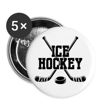 Eishockey Snowboard Biathlon Wintersport Spruch - Buttons groß 56 mm (5er Pack) - Weiß - Vorne
