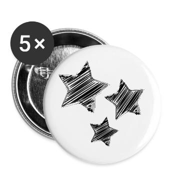 STERN. STERNE. STERN. FEST. JAHRESTAG. WEIHNACHTEN - Buttons groß 56 mm (5er Pack) - Weiß - Vorne
