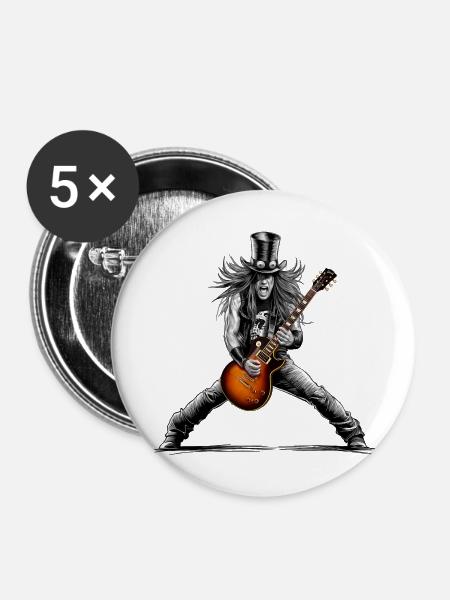 Inferno-Riffs - Buttons groß 56 mm (5er Pack) - Weiß