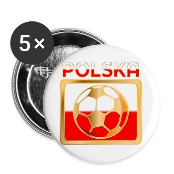 Football Pologne - Lot de 5 grands badges (56 mm) - blanc - Devant