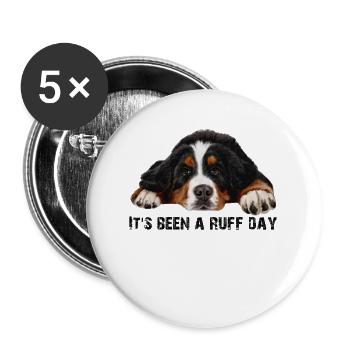 Berner Sennenhund - Buttons groß 56 mm (5er Pack) - Weiß - Vorne