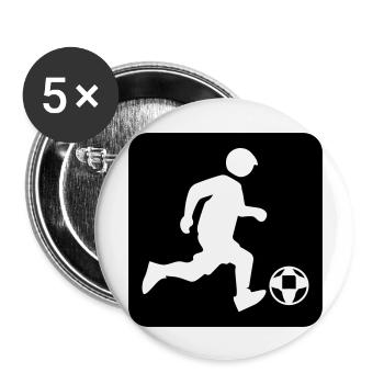 Fussball Fussballspieler Verein - Buttons groß 56 mm (5er Pack) - Weiß - Vorne