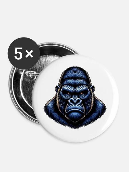 Gorilla - Buttons groß 56 mm (5er Pack) - Weiß
