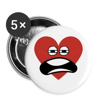 A jaded red heart - Buttons large 2.2''/56 mm (5-pack) - white - Front