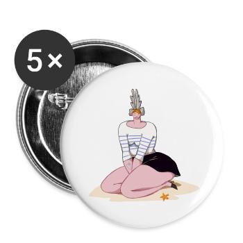 La sablaise - Lot de 5 grands badges (56 mm) - blanc - Devant