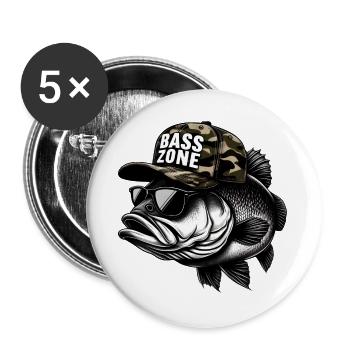 Zone de bar rayé - Lot de 5 grands badges (56 mm) - blanc - Devant