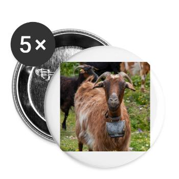 Bergziege im Nationalpark Park Insel Kos - Buttons groß 56 mm (5er Pack) - Weiß - Vorne