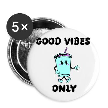 drink cartoon vibes - Buttons groß 56 mm (5er Pack) - Weiß - Vorne