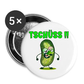 TSCHÜSS GURKEN - JOBWECHSEL KOLLEGEN - Buttons groß 56 mm (5er Pack) - Weiß - Vorne