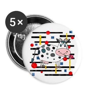 Cow - Buttons large 2.2''/56 mm (5-pack) - white - Front
