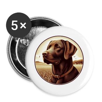 The beautiful brown Labrador Retriever - Buttons groß 56 mm (5er Pack) - Weiß - Vorne
