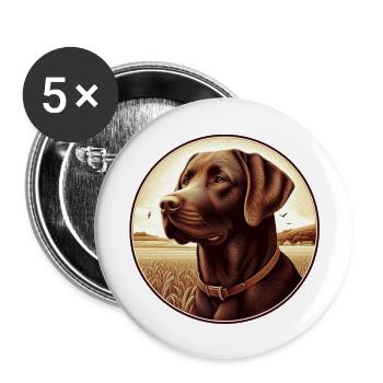 The beautiful brown Labrador Retriever - Buttons groß 56 mm (5er Pack) - Weiß - Vorne