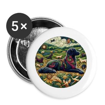 Fantasy Dogs - Buttons groß 56 mm (5er Pack) - Weiß - Vorne