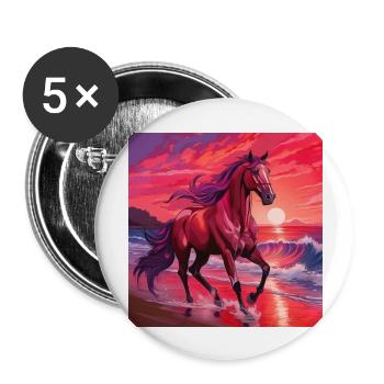 Art du cheval - Lot de 5 grands badges (56 mm) - blanc - Devant