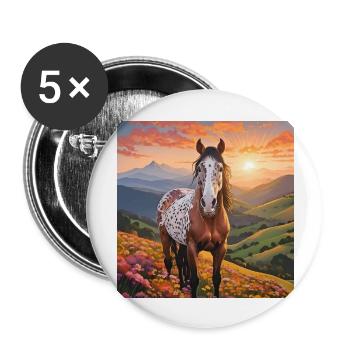 Art du cheval - Lot de 5 grands badges (56 mm) - blanc - Devant
