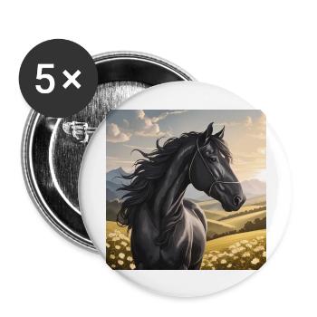 Horse Art - Buttons large 2.2''/56 mm (5-pack) - white - Front