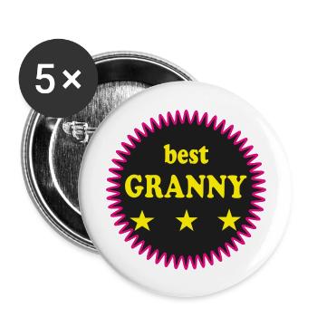 BEST GRANNY - Buttons large 2.2''/56 mm (5-pack) - white - Front