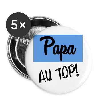HAPPY FATHER'S DAY. DAD. FATHER'S DAY. FATHER - Buttons large 2.2''/56 mm (5-pack) - white - Front
