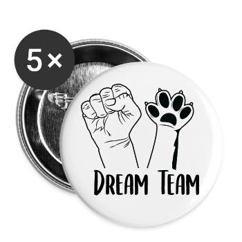 Dream Team - Buttons groß 56 mm (5er Pack) - Weiß - Vorne