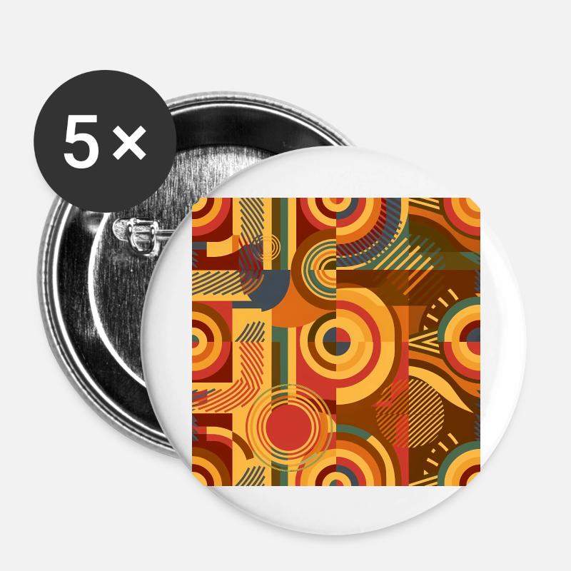 70s Nostalgia Pattern - Buttons large 2.2''/56 mm (5-pack) - white