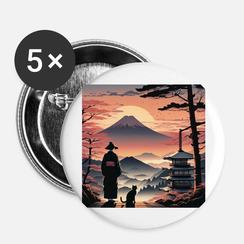 Japan Dreams - Buttons large 2.2''/56 mm (5-pack) - white