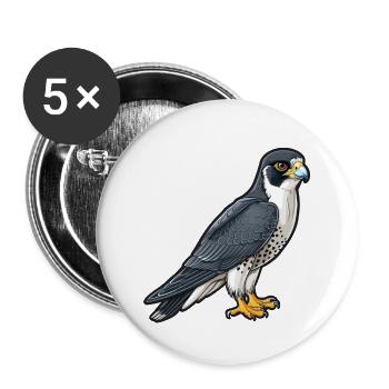 Stolzer Wanderfalke In Pose - Buttons groß 56 mm (5er Pack) - Weiß - Vorne
