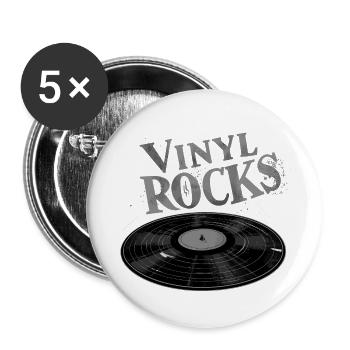 vinyl rocks - Buttons groß 56 mm (5er Pack) - Weiß - Vorne