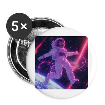 80s anime girl calming high quality fashion print - Buttons large 2.2''/56 mm (5-pack) - white - Front