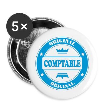 ORIGINAL COMPTABLE - Lot de 5 grands badges (56 mm) - blanc - Devant