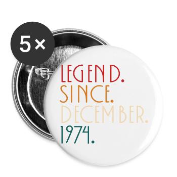 Légende depuis Decembre 1974 - Minimalist - Lot de 5 grands badges (56 mm) - blanc - Devant