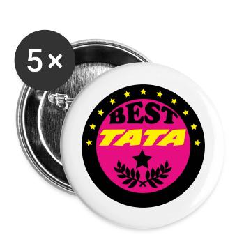 BEST TATA - Lot de 5 grands badges (56 mm) - blanc - Devant