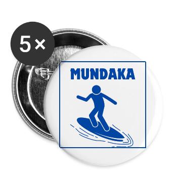 Mundaka Surfing Icon T-Shirt Design - Buttons large 2.2''/56 mm (5-pack) - white - Front
