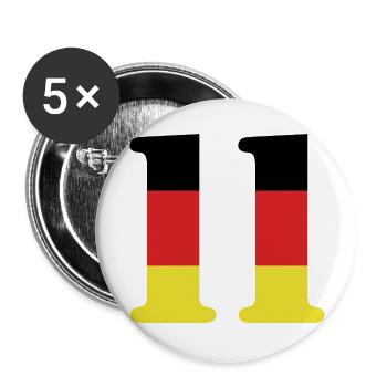11 Zahl Trikot Deutschland - Buttons groß 56 mm (5er Pack) - Weiß - Vorne