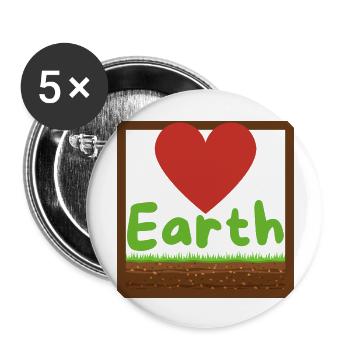 Loving and protecting planet Earth - Buttons large 2.2''/56 mm (5-pack) - white - Front