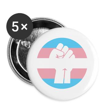 LGBTQ Pride Month - Fighting for Trans Equality - Buttons large 2.2''/56 mm (5-pack) - white - Front