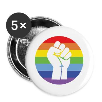 LGBTQ Pride Month - Fighting for LGBTQIA+ Equality - Buttons large 2.2''/56 mm (5-pack) - white - Front