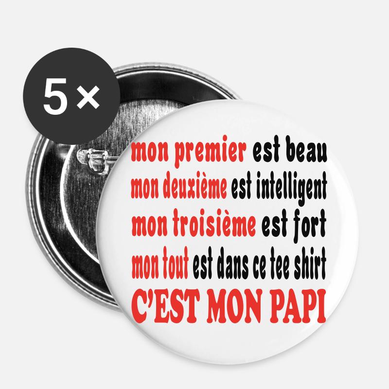 BEST PAPI - Buttons large 2.2''/56 mm (5-pack) - white