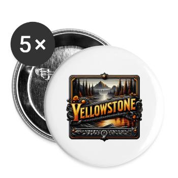 yellowstone - Buttons groß 56 mm (5er Pack) - Weiß - Vorne