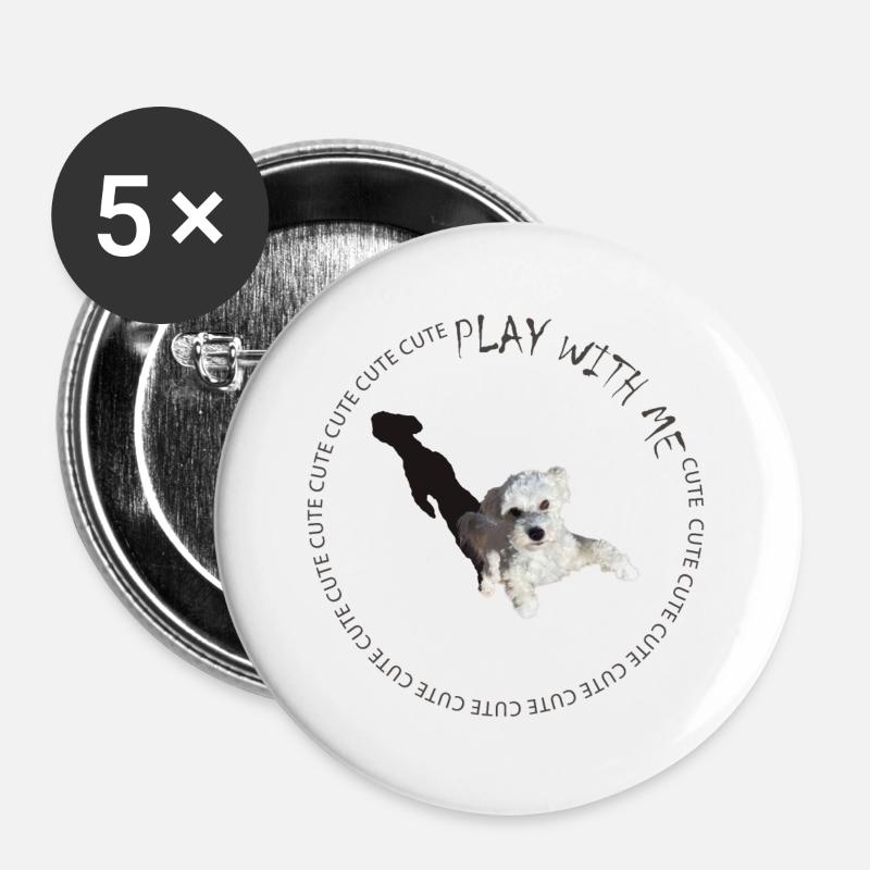 Play with me - Buttons large 2.2''/56 mm (5-pack) - white