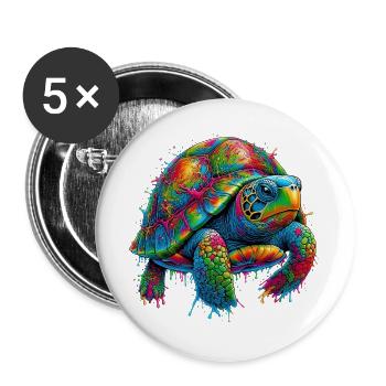 Turtle - Buttons large 2.2''/56 mm (5-pack) - white - Front