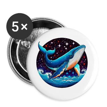Wal - Buttons groß 56 mm (5er Pack) - Weiß - Vorne